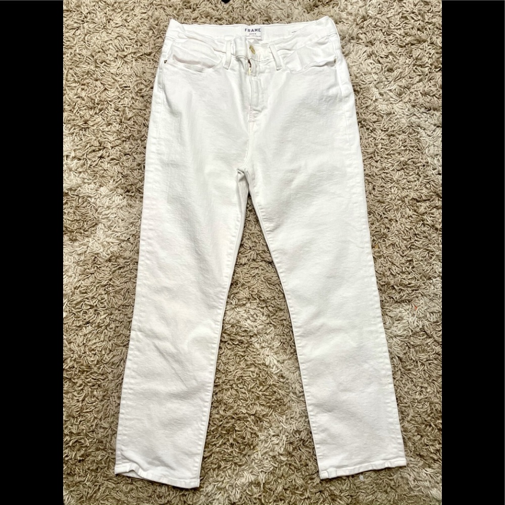 Frame Jeans white Le High Straight Jeans size 30